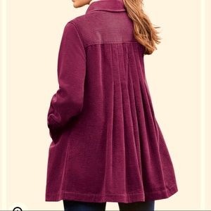 5X Woman Within Pleat-Back Corduroy Jacket